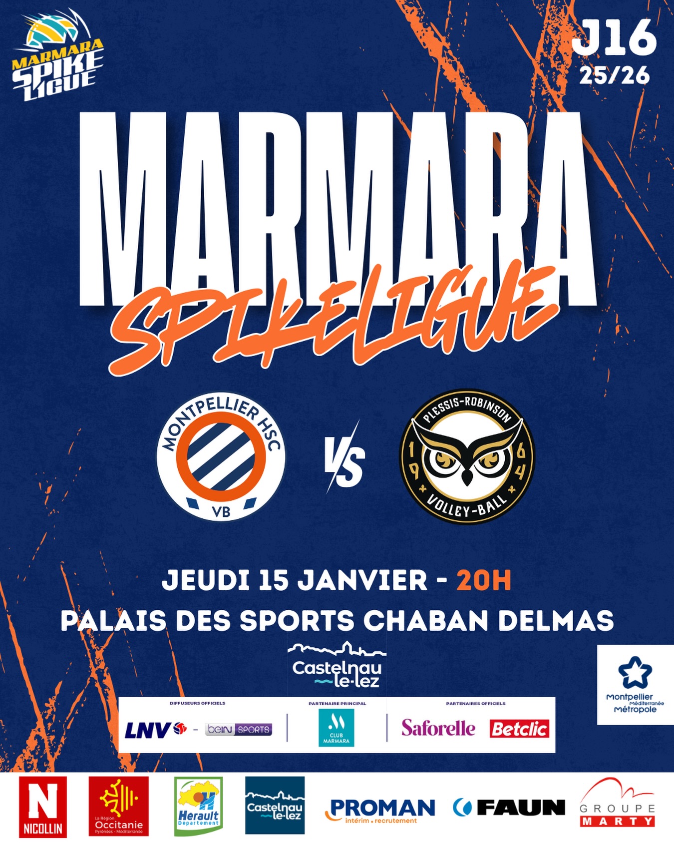 Marmara Spikeligue, le MHSC VB affrontera l&rsquo;équipe du Plessis Robinson !