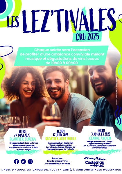L'affiche des Lez'tivales 2025 met à l'honneur un groupe de personnes à table