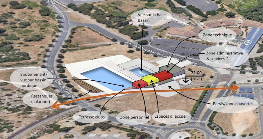 plan de la future piscine de Castelnau-le-Lez