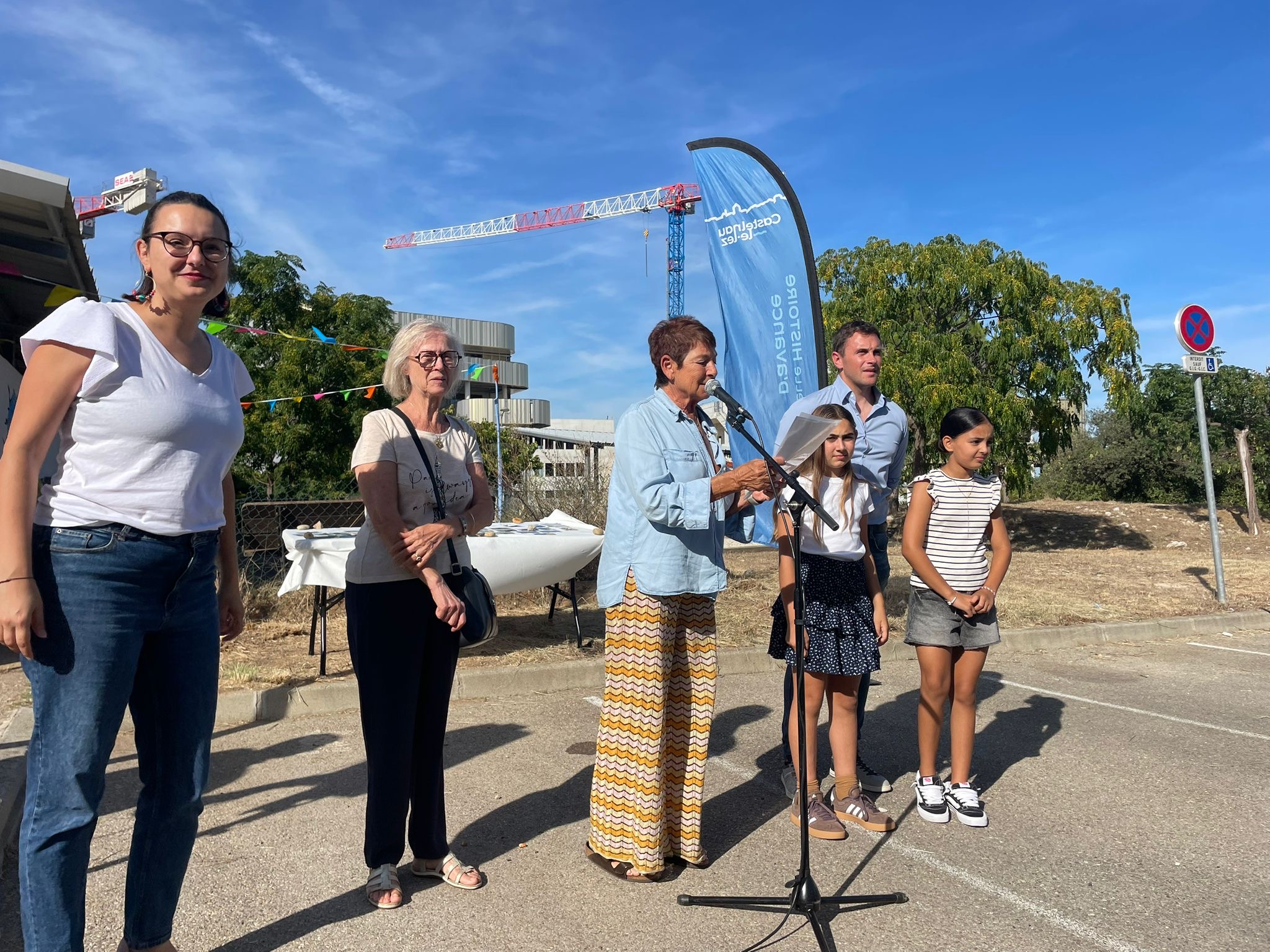 Nathalie Lévy et Aurélie Colletto lors de l'inauguration du jardin potager de l'Ehpad Via Domitia