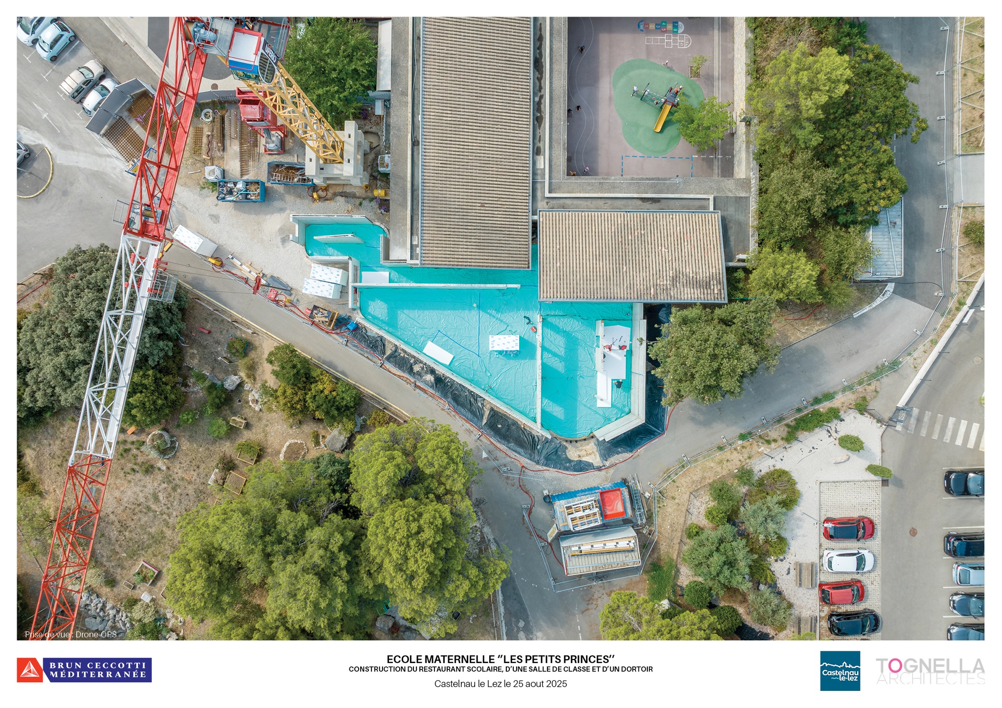 vue aérienne construction bâtiment
