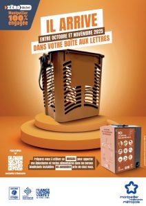 Une affiche de la métropole de Montpellier annonçant la distribution de kits pour les biodéchets