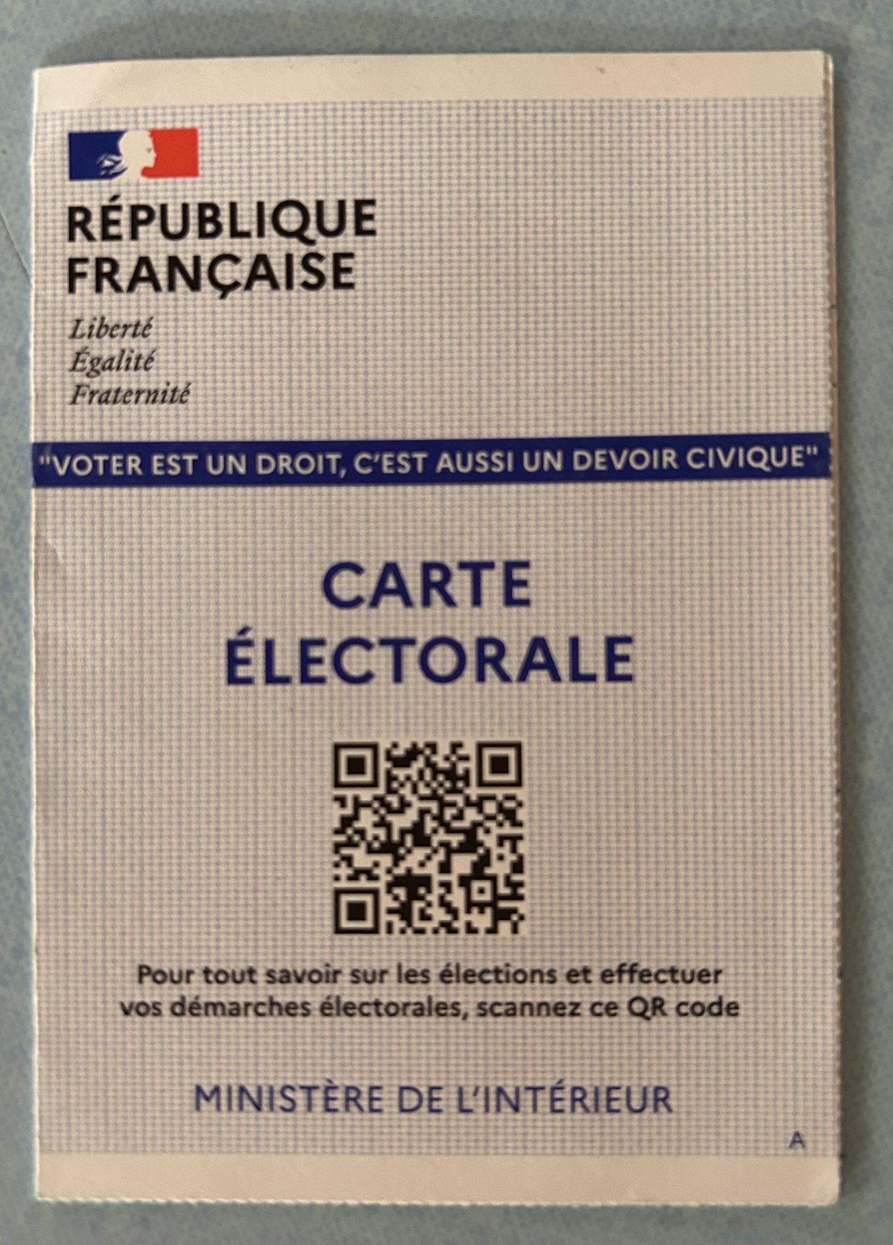 Une carte d'électeur