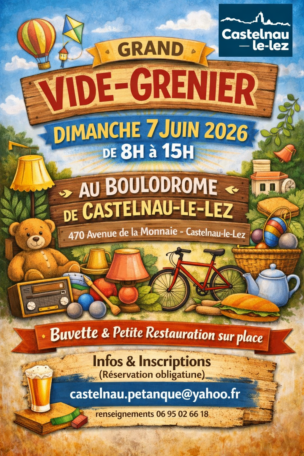 Grand vide-grenier du club « Castelnau pétanque »